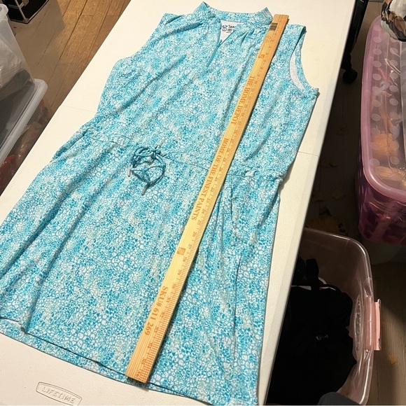 Ibkul Abstract Skin Turquoise Drawstring Golf Dress Large UPF 50 Quick Dry S2 - Picture 4 of 7